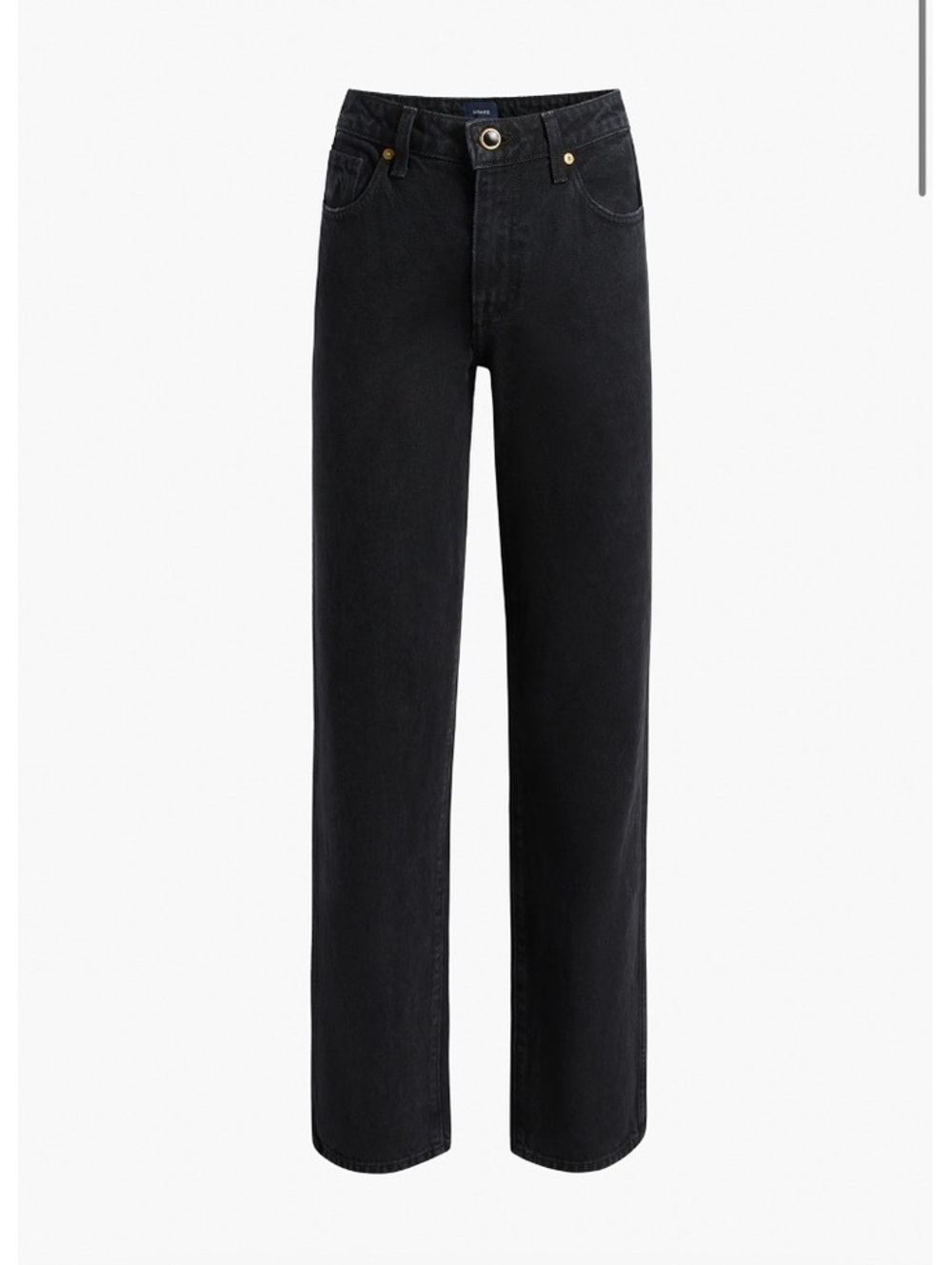 NWT Khaite Danielle Black cotton Straight Leg Jeans Size 27 4